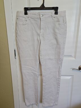 NYDJ Jeans White Skinny Jeans Womens Size 16P Petite Optic White Stretch Denim